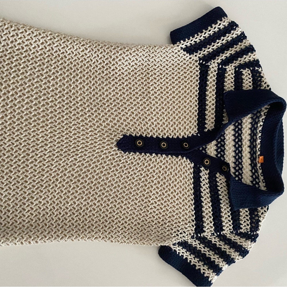 Tory Burch Navy and Cream Kids Polo Shirt